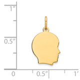 14k Plain Small .013 Gauge Facing Right Engravable Boy Head Charm - XM-D1ADBE0A-6108