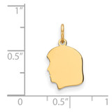 14k Plain Small .035 Gauge Facing Left Engravable Girl Head Charm - XM-71F5C388-7222
