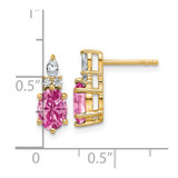 14K Polish Diamond & Lab Created Pink Sapphire Twist Post Earrings