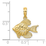 14K Polished  Engraved Fish Charm - K7-5436AEDD-8812