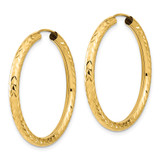 14k Polished & D/C Endless Hoop Earrings - TF-ED478D35-3541