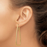 14k Polished & Diamond-cut Double Triangle Hoop Earrings