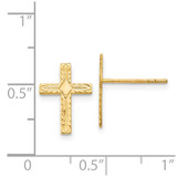 14k Polished & Textured Cross Earrings - RE-2AFE4251-4711