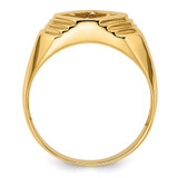 14k Polished (Holds 1/2 carat (5.0mm) Round Center) Men's Ring Mounting