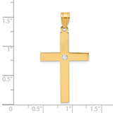 14k Polished .02ct. Diamond Cross Pendant - XR-7C51412A-4652