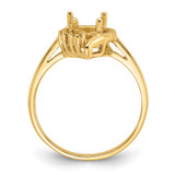 14k Polished .03ct. Diamond & 6mm Heart Gemstone Ring Mounting