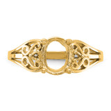 14k Polished .04ct. Diamond & 9x7 Oval Gemstone Filigree Ring Mounting - X6-31162F63-9819