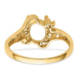 14k Polished .04ct. Diamond & 9x7 Oval Gemstone Filigree Ring Mounting - X6-F7F0BFD4-4667