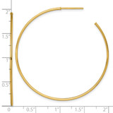 14k Polished 1.2 x 50mm Solid C-Hoop Post Earrings