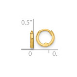 14k Polished 1.45x7.5mm Hinged Huggie Hoop Earrings