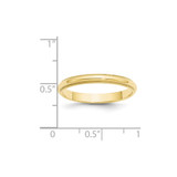 10k Yellow Gold 3mm Milgrain Half Round Wedding Band Size 7.5