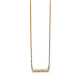 14k Polished 1/10 carat Diamond Bar 18 inch Necklace