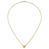 14K Polished 1/10 carat Diamond Butterfly 18 inch Necklace