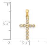 14k Polished 1/10ct. Diamond Cross Pendant