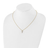14k Polished 1/4 carat Diamond Cross Pendant 18 inch Necklace