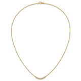 14k Polished 1/6 carat Diamond Curved Bar 18 inch Necklace