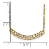 14k Polished 1/6 carat Diamond Curved Bar 18 inch Necklace