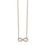 14K Polished 1/6 carat Diamond Infinity Symbol 18 inch Necklace