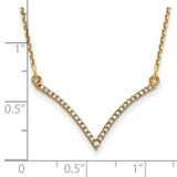 14k Polished 1/8 carat Diamond 18 inch V-Necklace