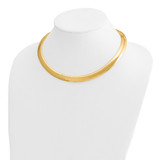 14k Polished 10mm Standard Weight 16 inch Domed Omega Necklace