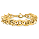 14k Polished 11.4mm Fancy Link 7.5 inch Bracelet