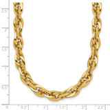 14K Polished 12mm Fancy Rope Link 17.5 inch Necklace