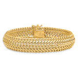 14k Polished 13mm Fancy Link 7.5 inch Bracelet