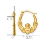 14k Polished 14.00mm Claddagh Hollow Hoop Earrings