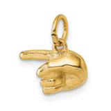 14K Polished 1-Finger Point Hand Pendant