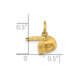 14K Polished 1-Finger Point Hand Pendant