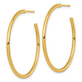 14k Polished 2.0 x 40mm Tube C-Hoop Post Earrings