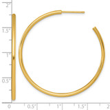14k Polished 2.0 x 45mm Tube C-Hoop Post Earrings