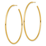 14k Polished 2.0 x 65mm Tube C-Hoop Post Earrings