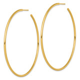 14k Polished 2.0 x 70mm Tube C-Hoop Post Earrings