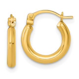 14k Polished 2.00 x 12.00mm Round Tube Hoop Earrings
