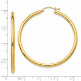 14K Polished 2.5mm Lightweight Tube Hoop Earrings - T9-15966236-5408