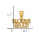 14k Polished 2026 GRAD Charm
