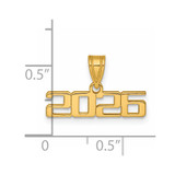 14K Polished 2026 Graduation Charm