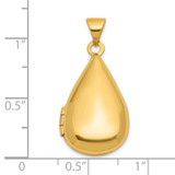 14k Polished 21x13mm Teardrop Locket