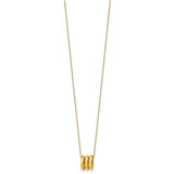 14k Polished 3 Oval Rings 16 inch Necklace Plus 2 inch Extender