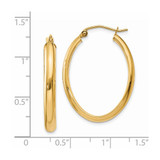 14k Polished 3.5mm Oval Hoop Earrings - TC-6AB36E86-2914