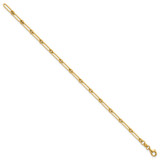 14k Polished 3.75mm Paperclip and Round Link 7.25 inch Bracelet