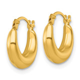 14k Polished 3.80mm Graduated Hollow Hoop Earrings