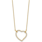 14k Polished 3/4 carat Diamond Heart 18 inch Necklace