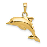14K Polished 3-D Dolphin Pendant - C3-ED53E6D4-8248
