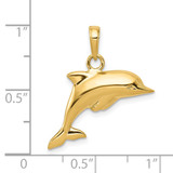 14K Polished 3-D Dolphin Pendant - C3-ED53E6D4-8248