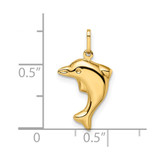 14k Polished 3-D Dolphin Pendant - GK-0C56012C-3467