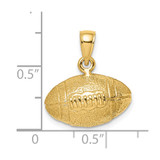 14K Polished 3-D Football Charm