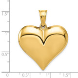14K Polished 3-D Puffed Heart Pendant - C2-06287038-2801