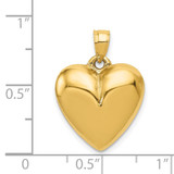 14K Polished 3-D Puffed Heart Pendant - C2-57AC6BCD-1448